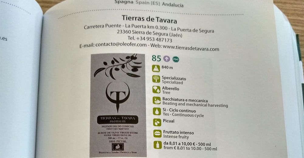 Tierras de Tavara Premium en la Guía Flos Olei 2017